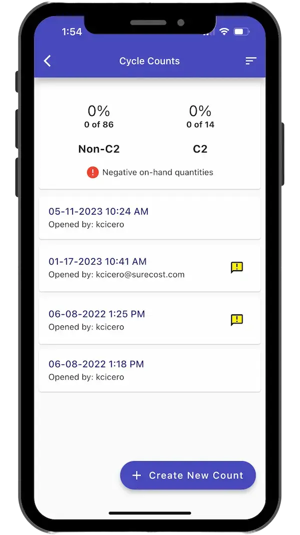 Mobile App Cycle Counts 2